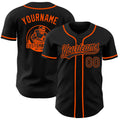 Custom Black-Orange Authentic Baseball Jersey