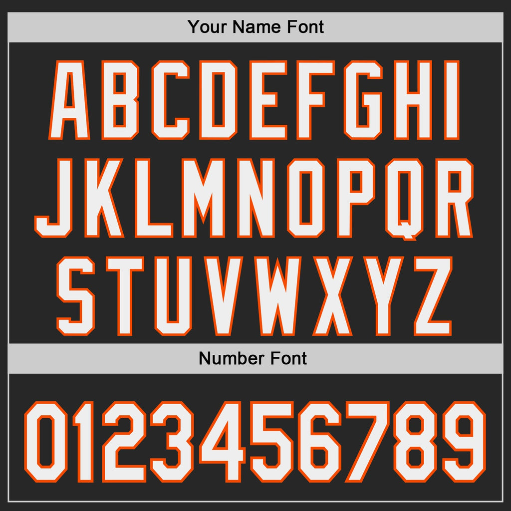 Custom Black White-Orange Authentic Baseball Jersey