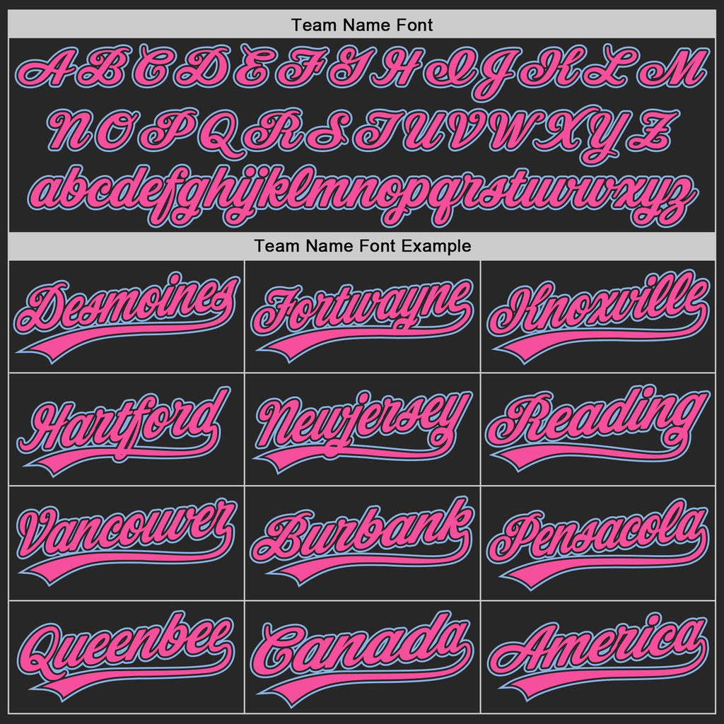 Custom Black Light Blue-Pink Authentic Baseball Jersey