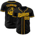 Custom Black-Gold Authentic Baseball Jersey