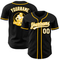Custom Black White-Gold Authentic Baseball Jersey