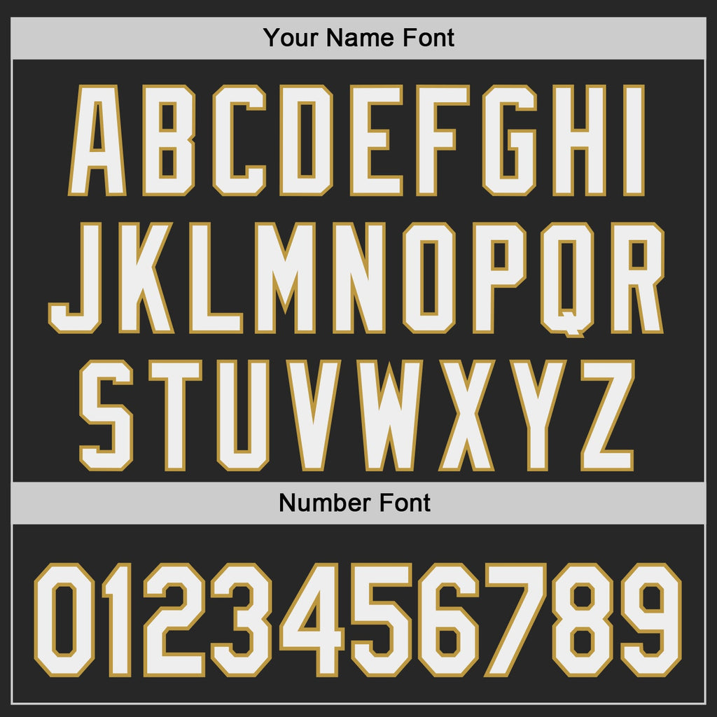 Custom Black White-Old Gold Authentic Baseball Jersey