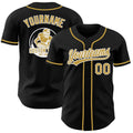 Custom Black Old Gold-White Authentic Baseball Jersey