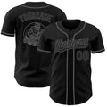 Custom Black-Steel Gray Authentic Baseball Jersey