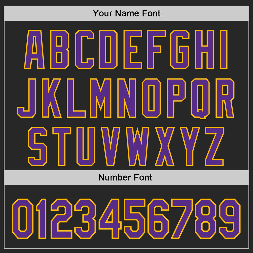 Custom Black Purple-Gold Authentic Baseball Jersey