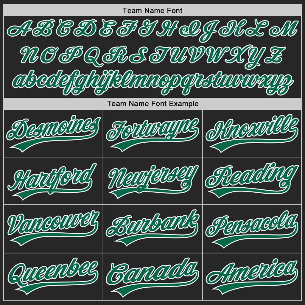 Custom Black Kelly Green-White Authentic Baseball Jersey