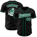 Custom Black Kelly Green-White Authentic Baseball Jersey