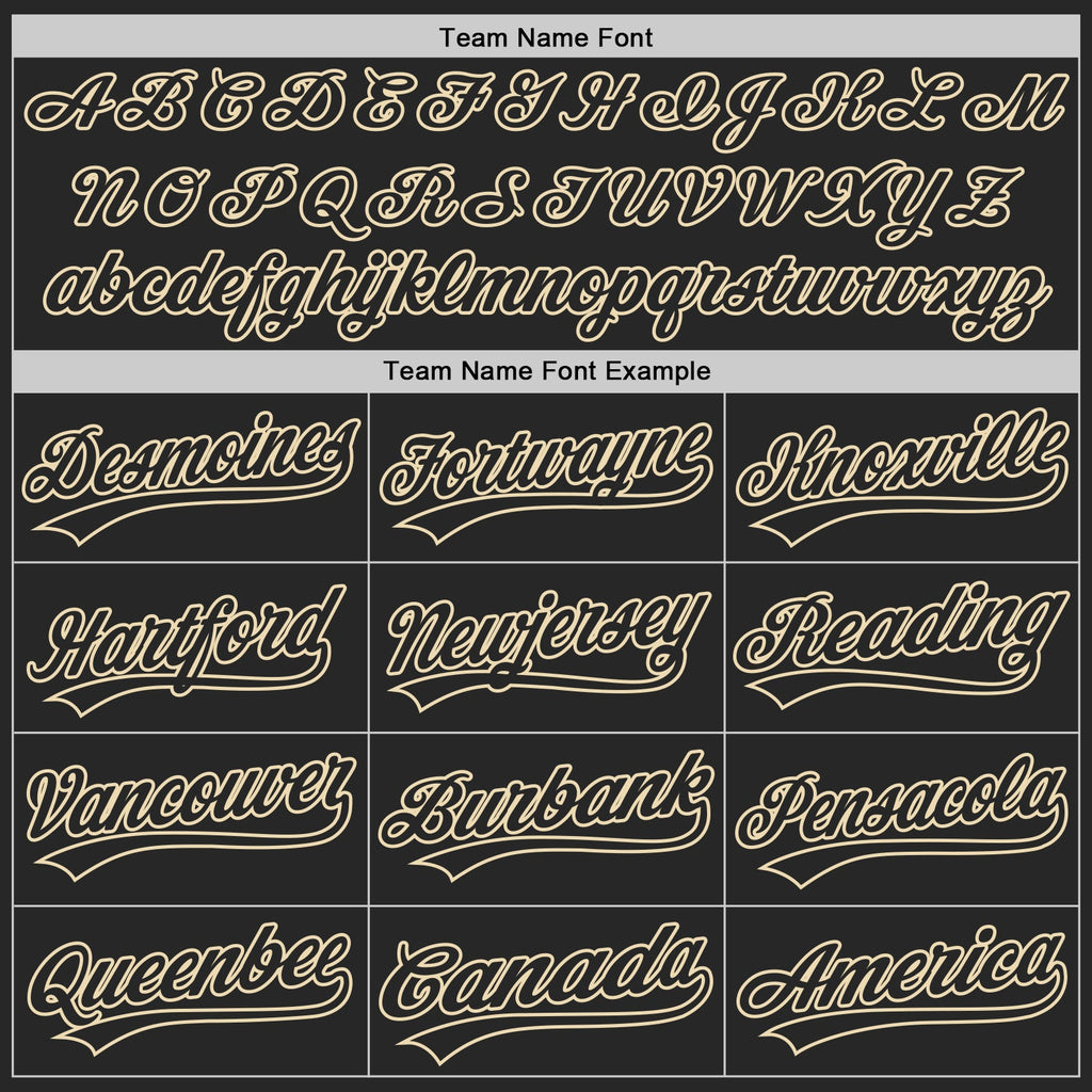 Custom Black-Cream Authentic Baseball Jersey