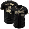 Custom Black-Cream Authentic Baseball Jersey