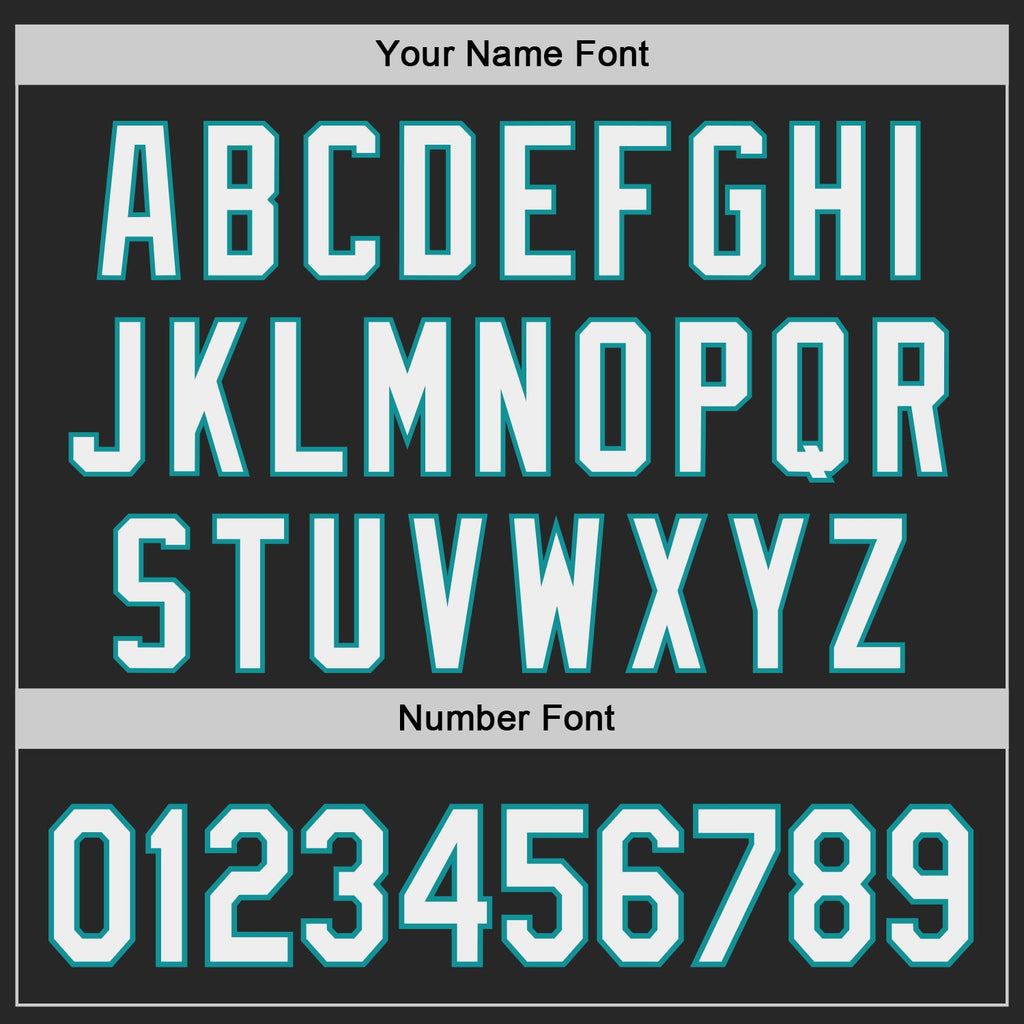 Custom Black White-Teal Authentic Baseball Jersey