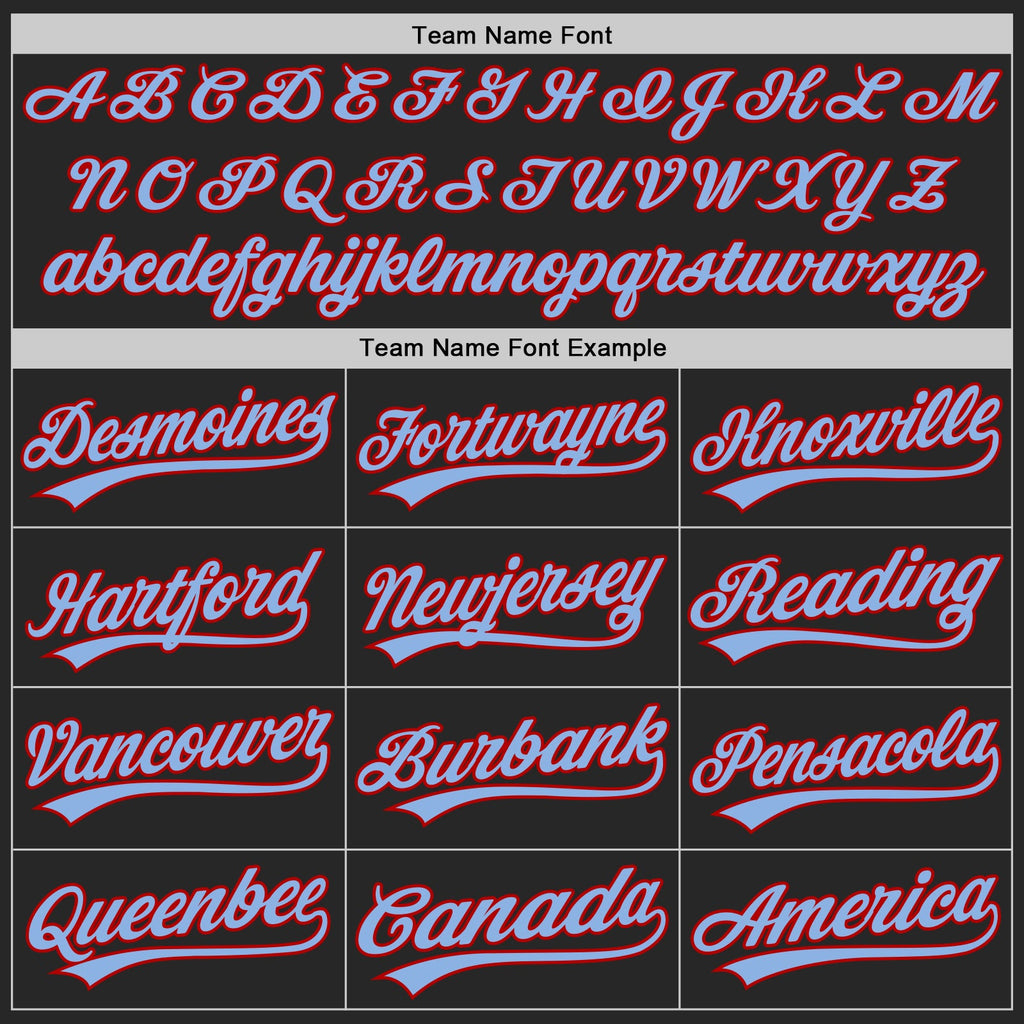 Custom Black Light Blue-Red Authentic Baseball Jersey