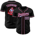 Custom Black Light Blue-Red Authentic Baseball Jersey