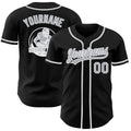 Custom Black Gray-White Authentic Baseball Jersey