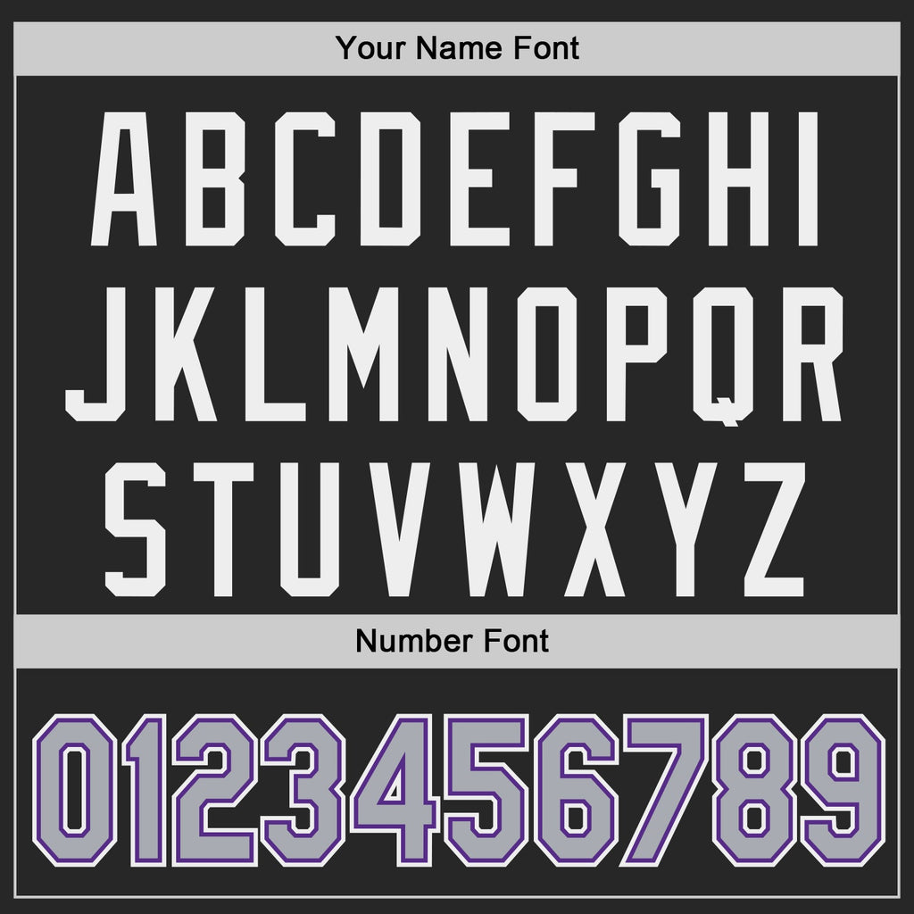 Custom Black Gray Purple-White Authentic Baseball Jersey