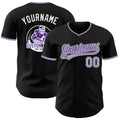 Custom Black Gray Purple-White Authentic Baseball Jersey
