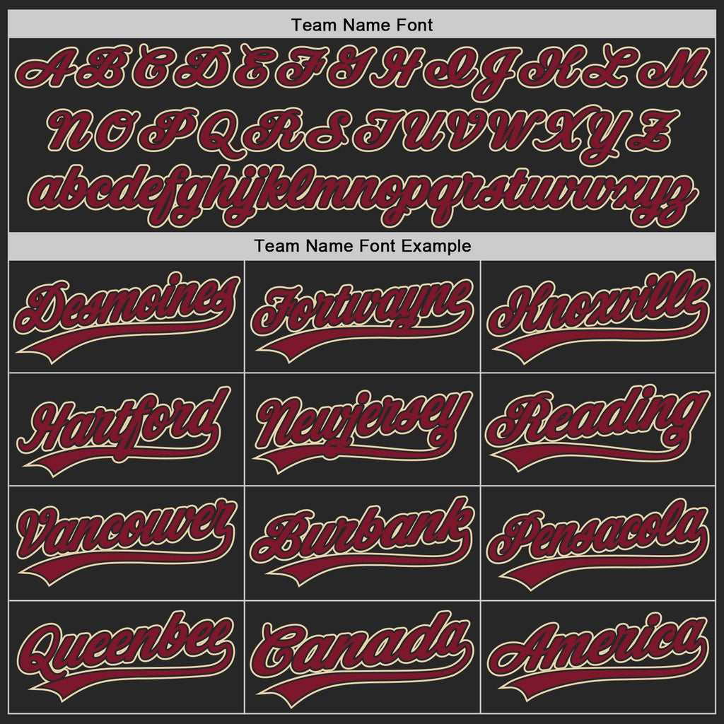 Custom Black City Cream-Crimson Authentic Baseball Jersey