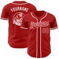 Custom Red-White Authentic Baseball Jersey
