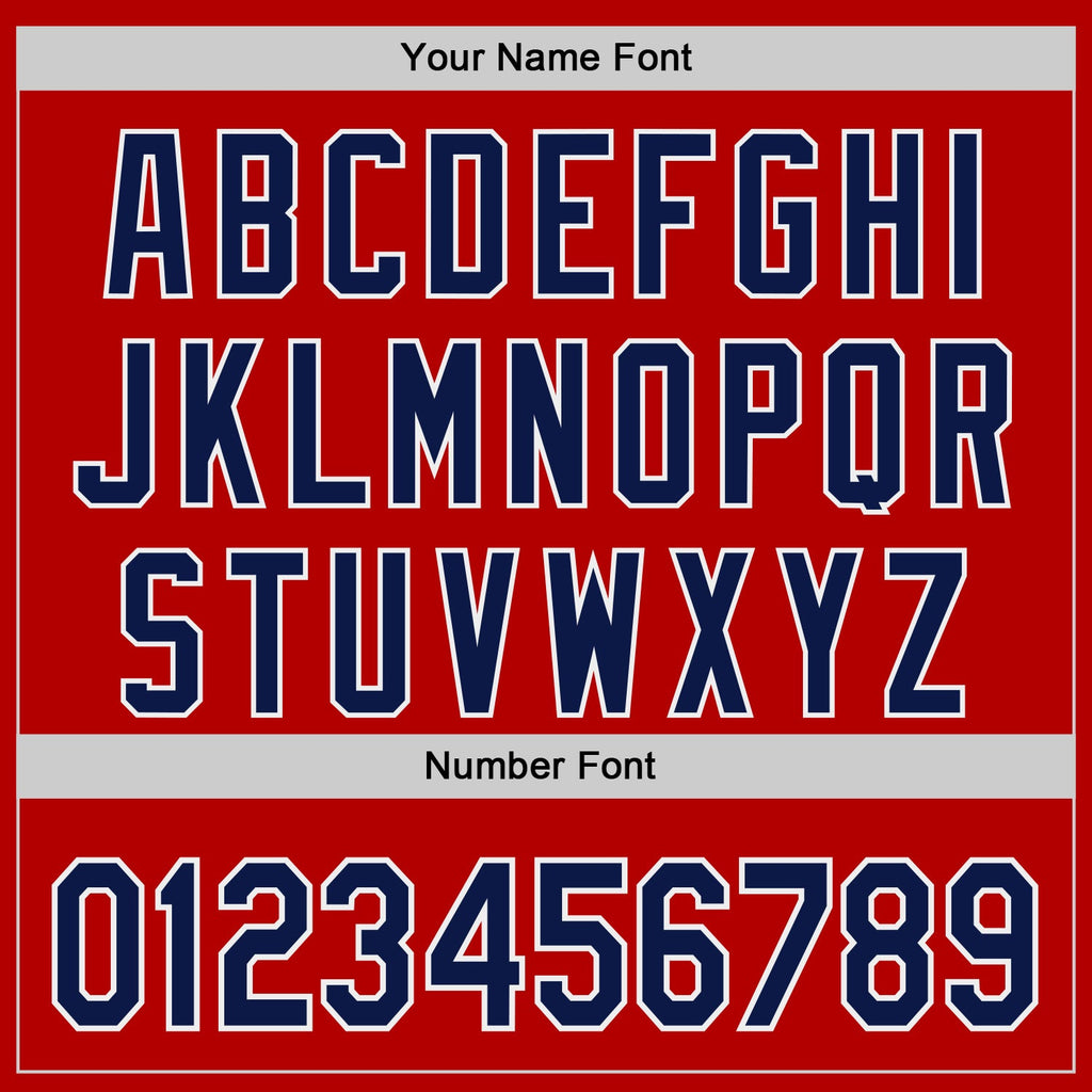 Custom Red Navy-White Authentic Baseball Jersey