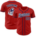 Custom Red Navy-White Authentic Baseball Jersey