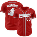 Custom Red White-Gray Authentic Baseball Jersey