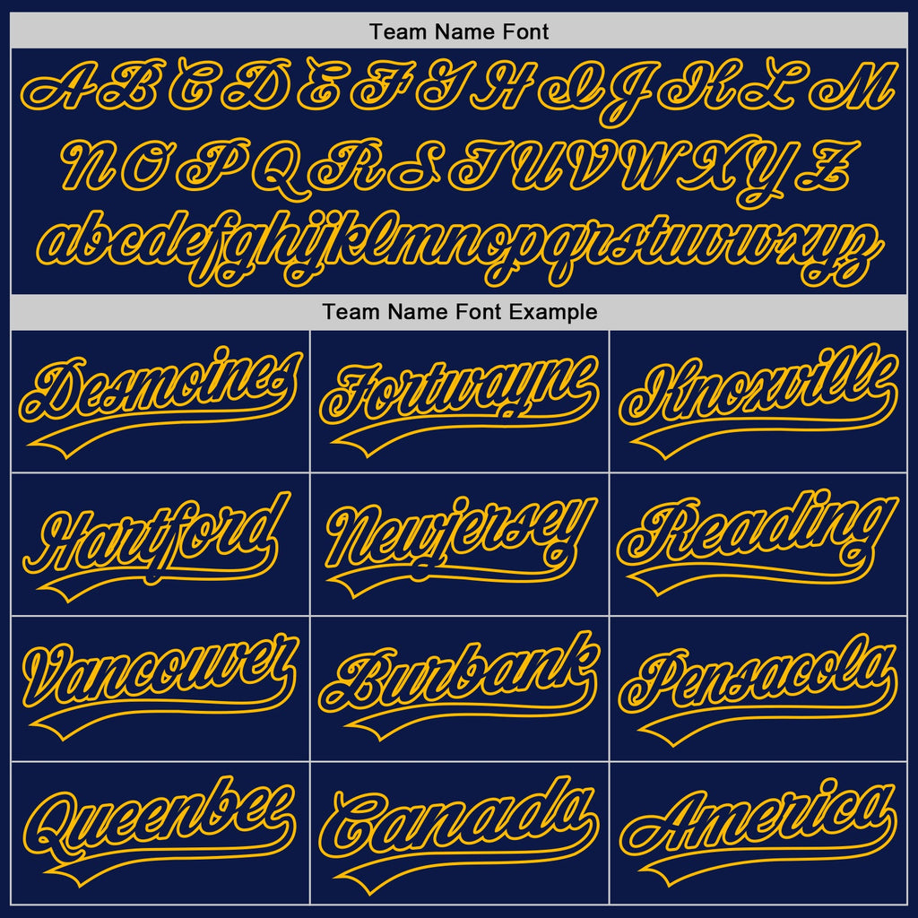 Custom Navy-Gold Authentic Baseball Jersey