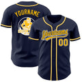 Custom Navy Gold-White Authentic Baseball Jersey