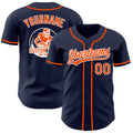 Custom Navy Orange-White Authentic Baseball Jersey