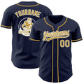 Custom Navy Old Gold-White Authentic Baseball Jersey