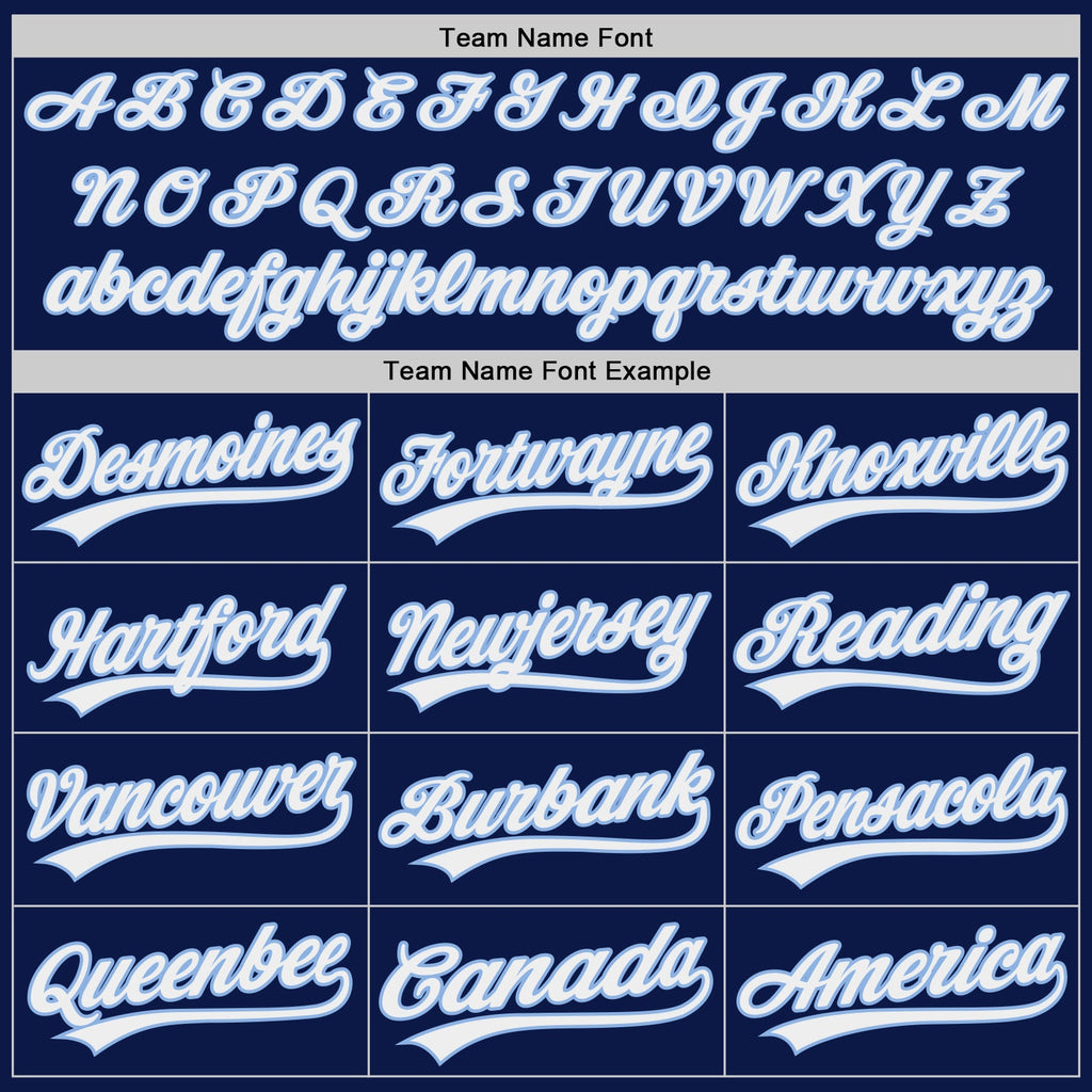 Custom Navy White-Light Blue Authentic Baseball Jersey