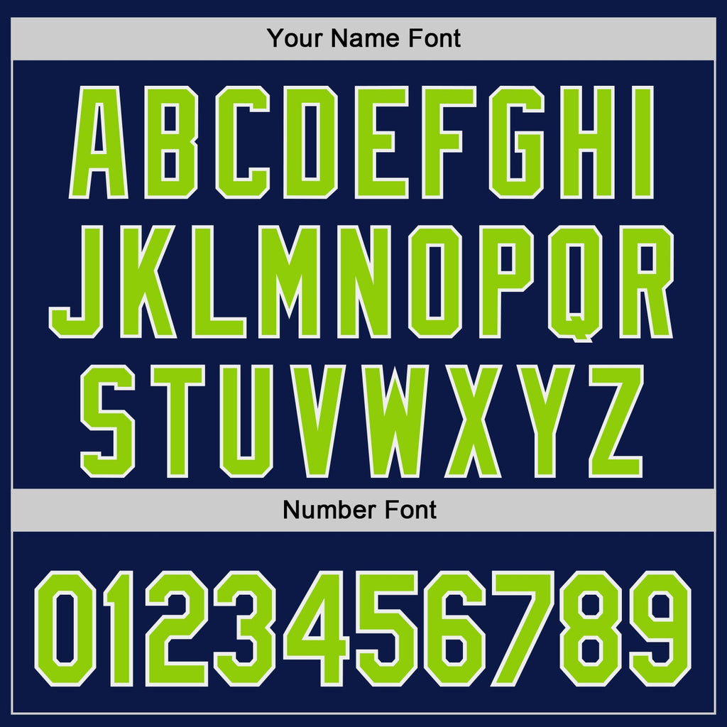 Custom Navy Neon Green-White Authentic Baseball Jersey