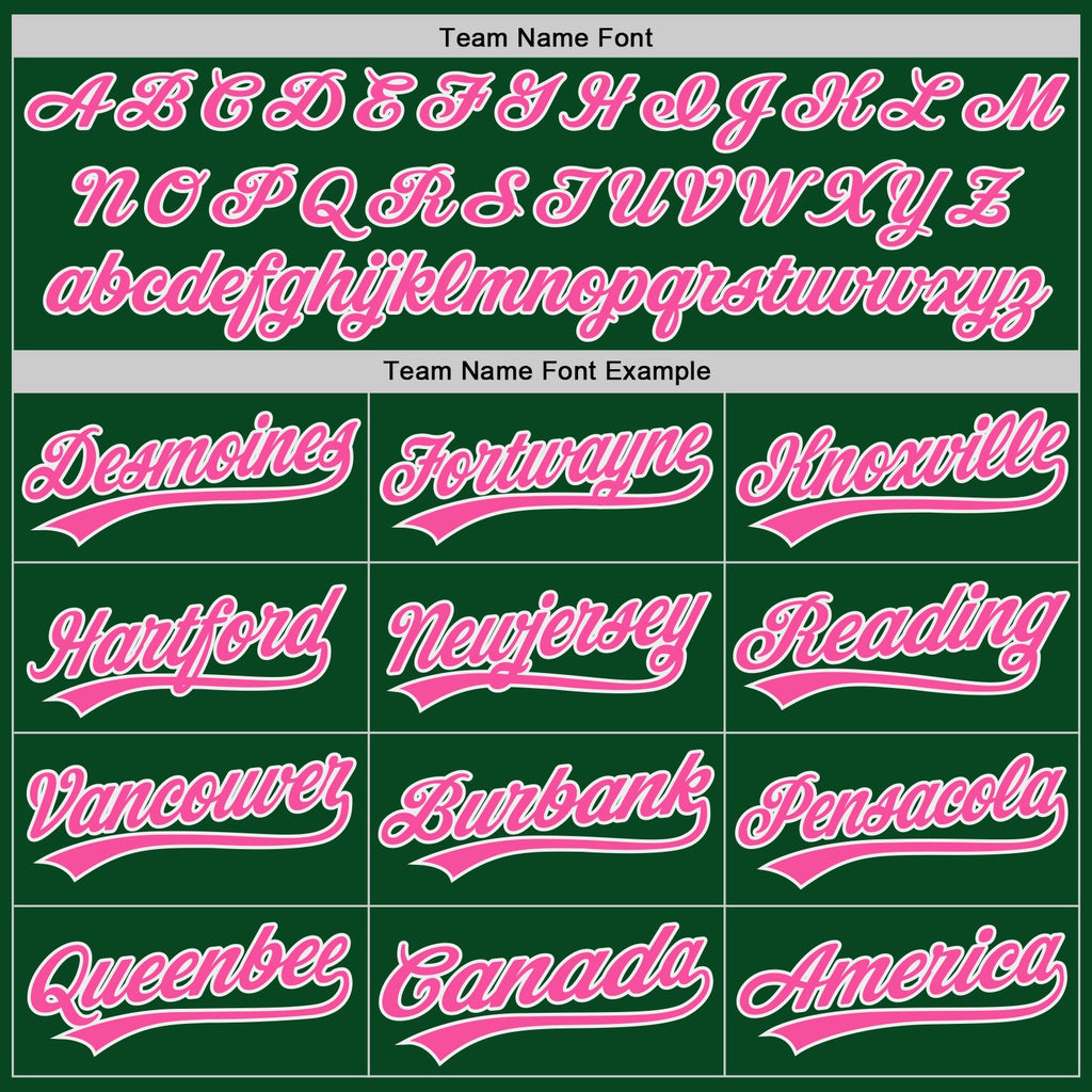 Custom Green Pink-White Authentic Baseball Jersey