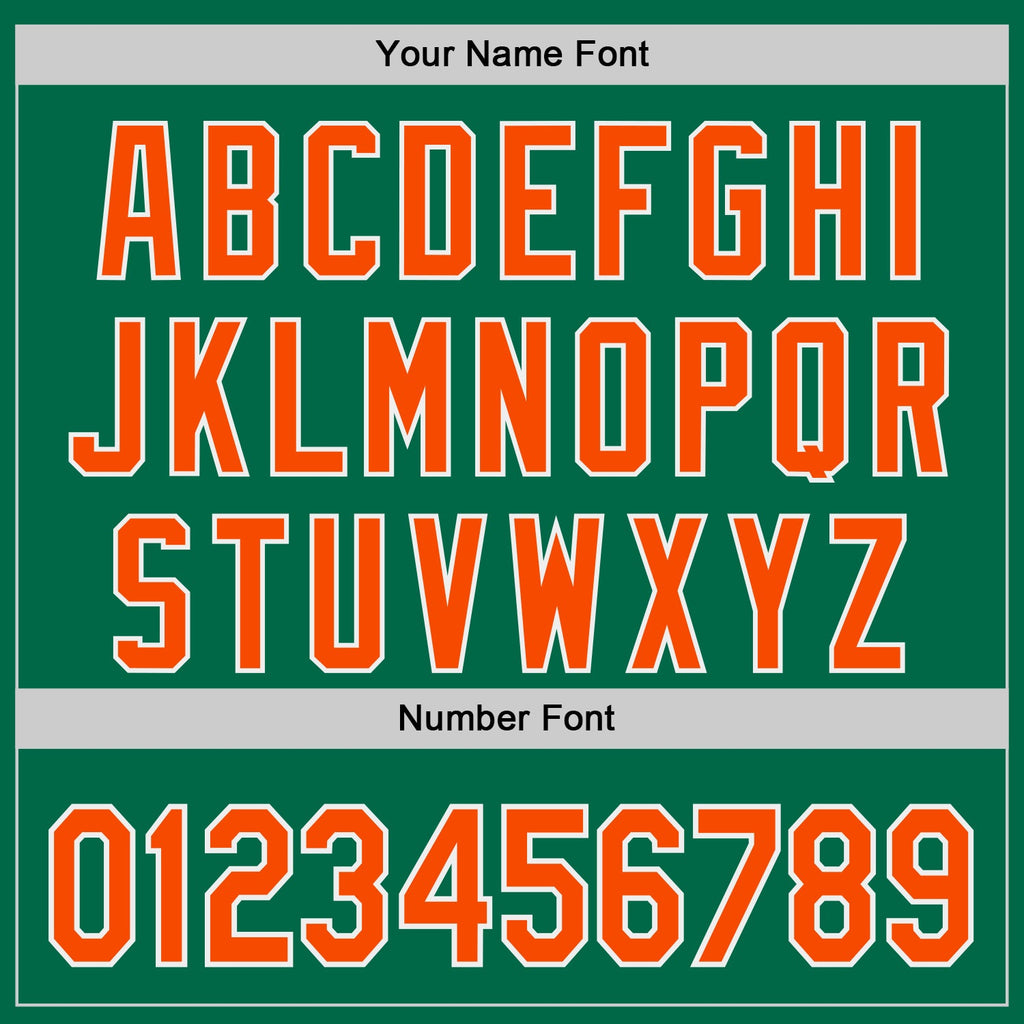 Custom Kelly Green Orange-White Authentic Baseball Jersey