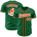 Custom Kelly Green Orange-White Authentic Baseball Jersey