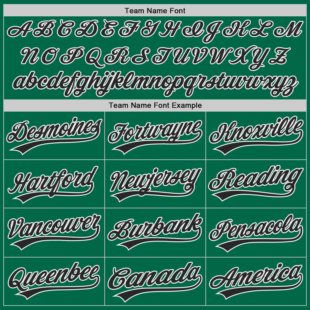 Custom Kelly Green Black-White Authentic Baseball Jersey