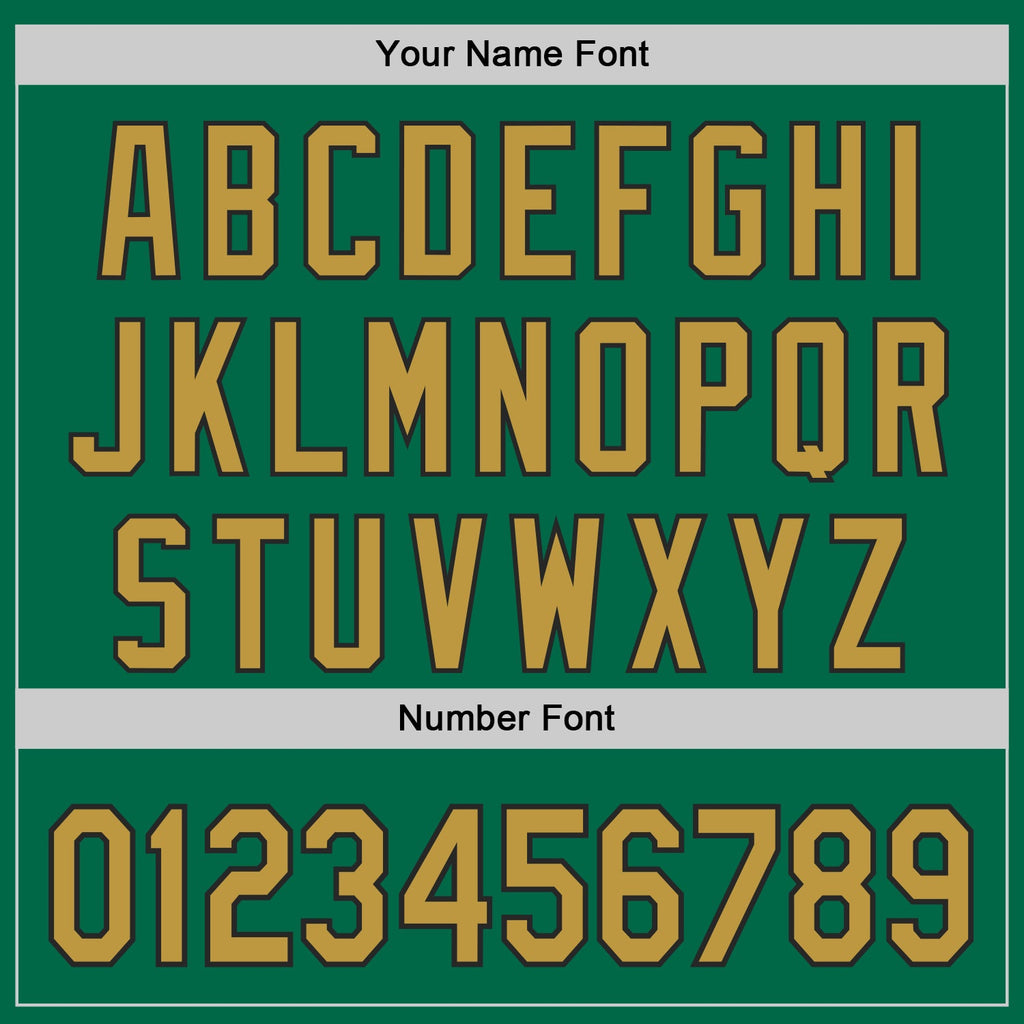 Custom Kelly Green Old Gold-Black Authentic Baseball Jersey