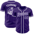 Custom Purple-White Authentic Baseball Jersey