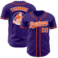 Custom Purple Orange-White Authentic Baseball Jersey