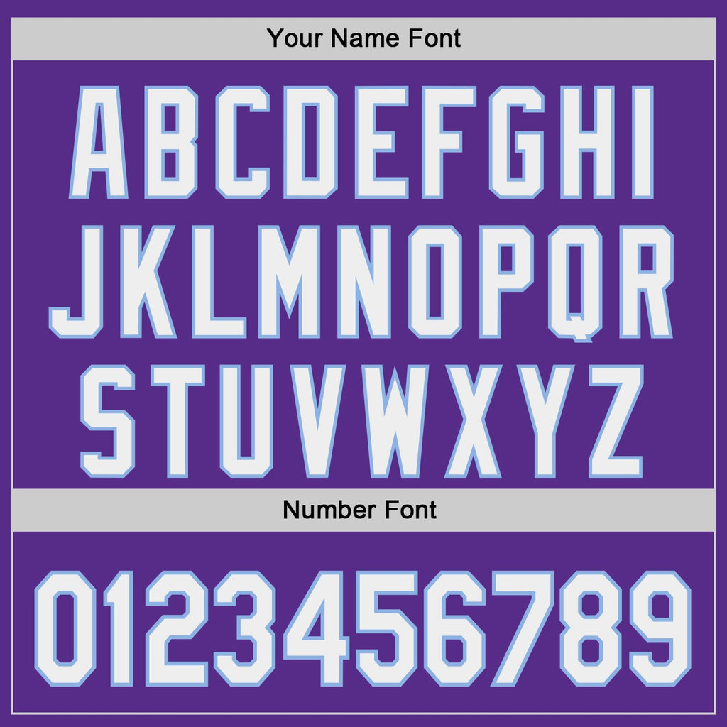 Custom Purple White-Light Blue Authentic Baseball Jersey