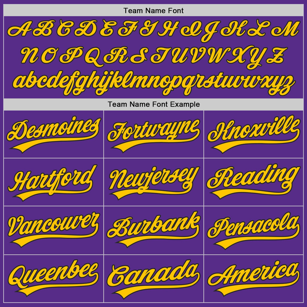 Custom Purple Yellow-Black Authentic Baseball Jersey