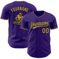 Custom Purple Old Gold-Black Authentic Baseball Jersey