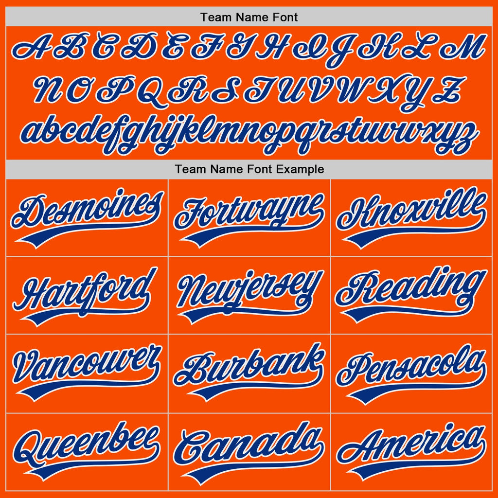 Custom Orange Royal-White Authentic Baseball Jersey