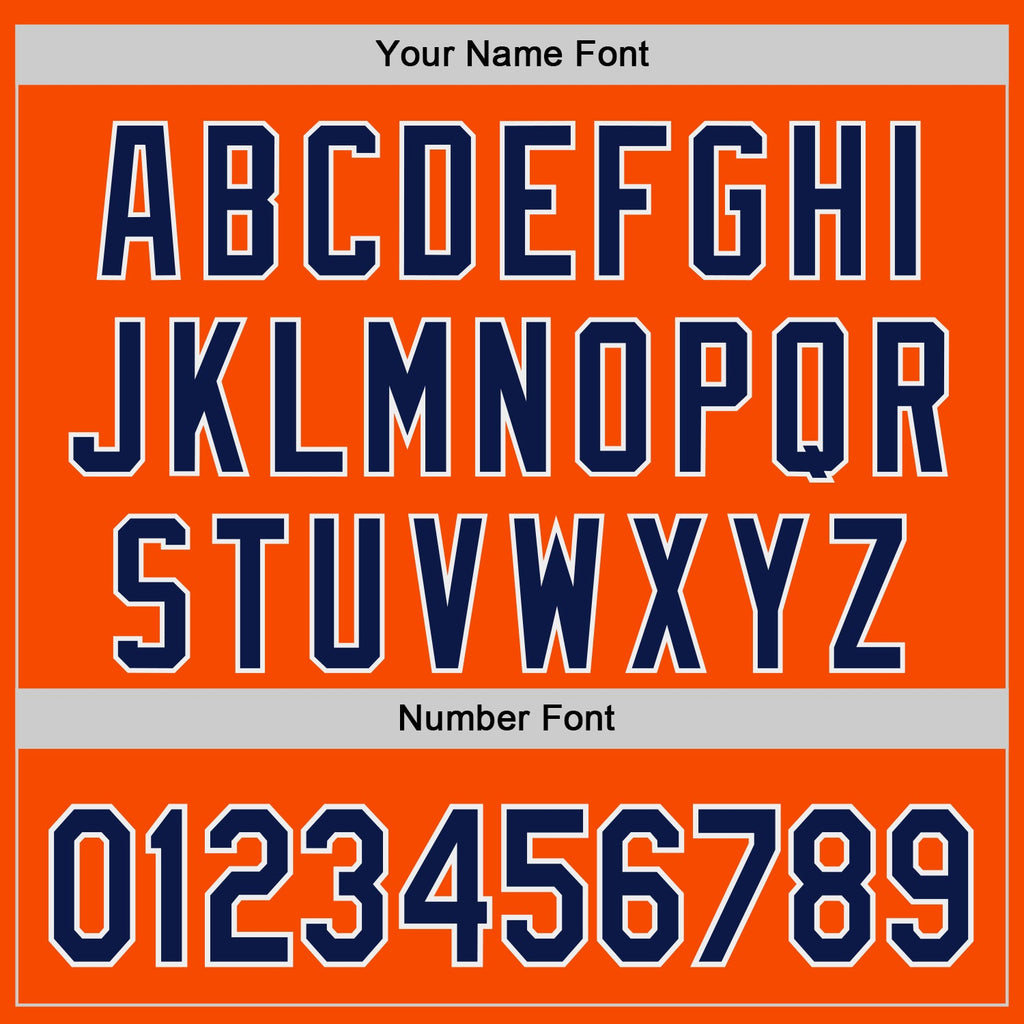 Custom Orange Navy-White Authentic Baseball Jersey
