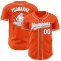 Custom Orange White-Gray Authentic Baseball Jersey