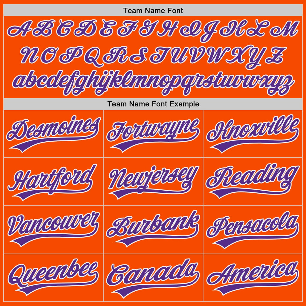 Custom Orange Purple-White Authentic Baseball Jersey