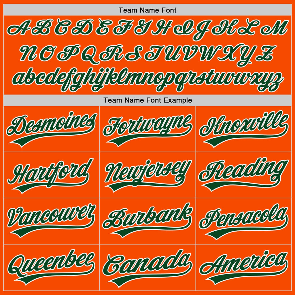 Custom Orange Green-White Authentic Baseball Jersey