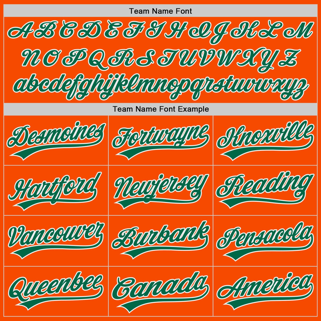 Custom Orange Kelly Green-White Authentic Baseball Jersey