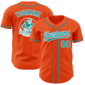 Custom Orange Teal-White Authentic Baseball Jersey