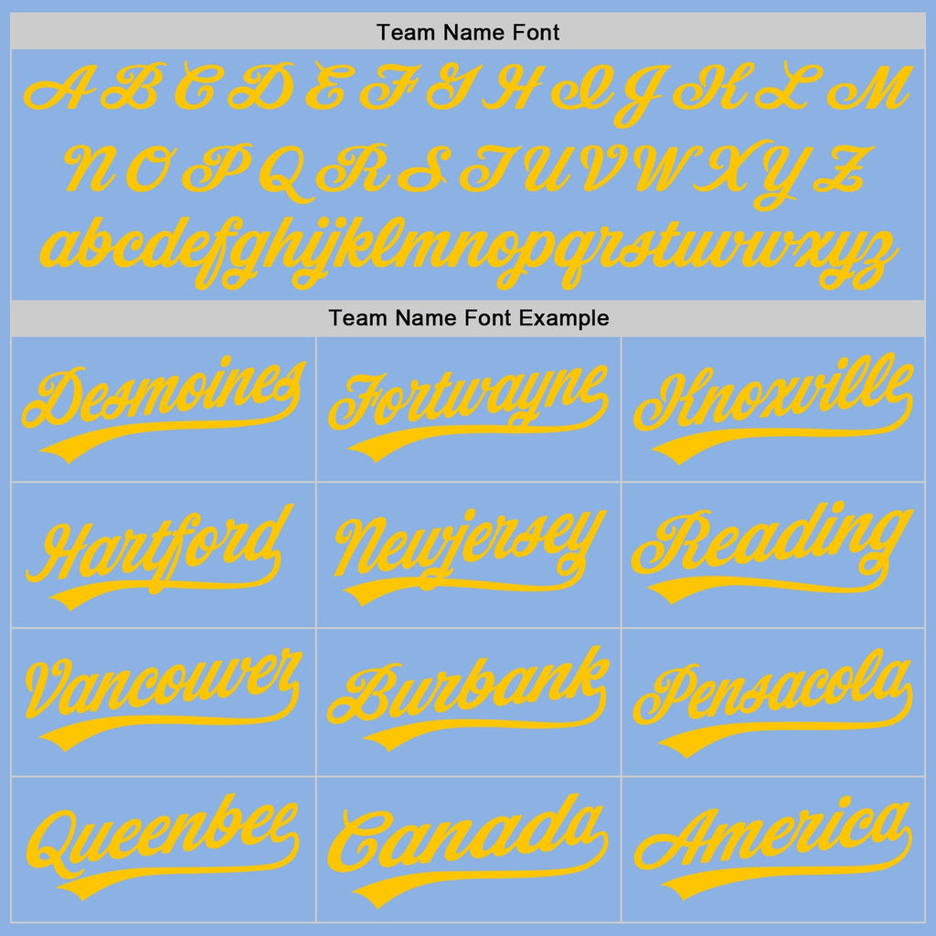 Custom Light Blue-Yellow Authentic Baseball Jersey