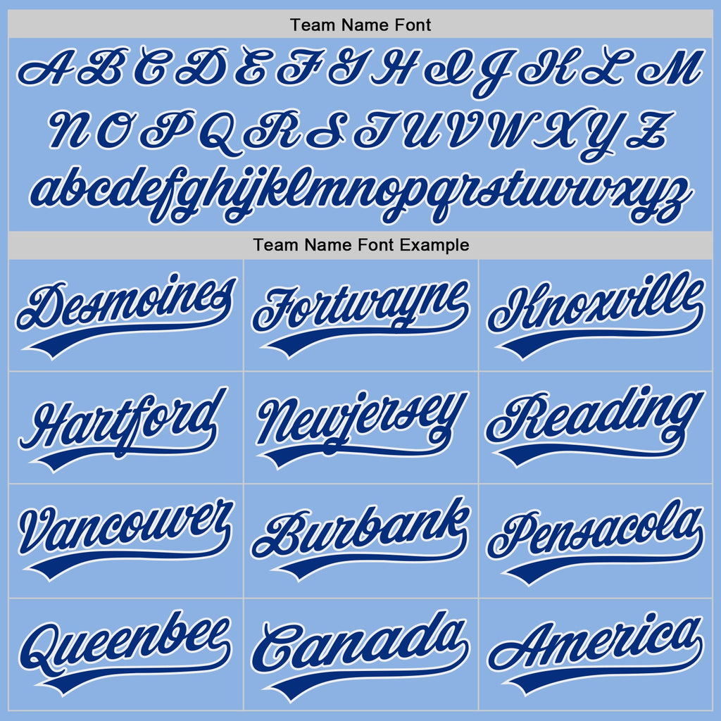 Custom Light Blue Royal-White Authentic Baseball Jersey