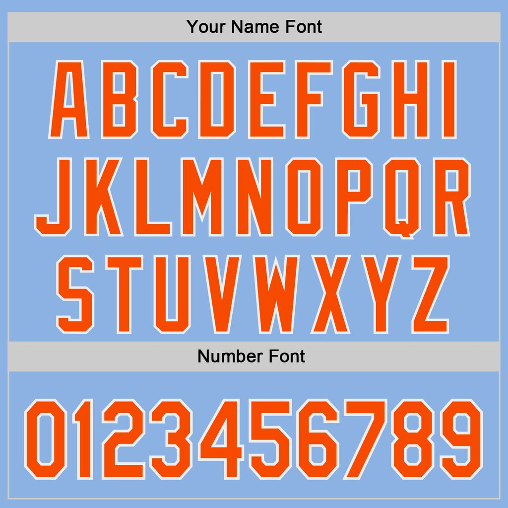 Custom Light Blue Orange-White Authentic Baseball Jersey